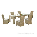Round Ratan Dining Chairs and Table Garden Furniture